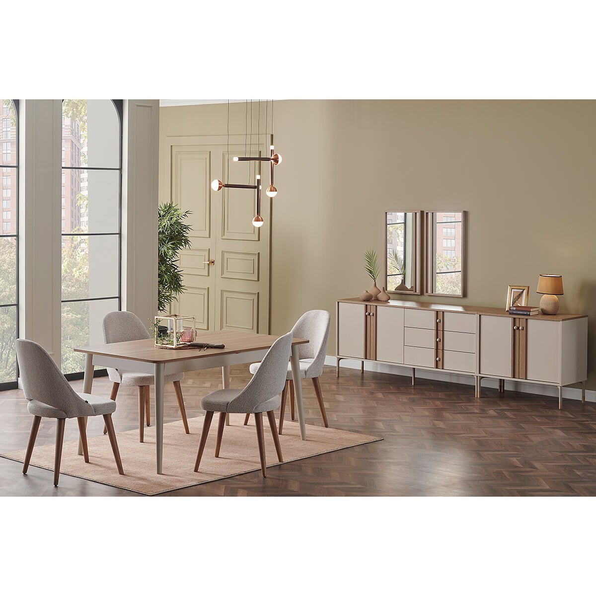 Dining Room Furniture Set Table Chairs New Modern Foshan Style Console Cabinet Discount (iDER Viyana Dining Room)