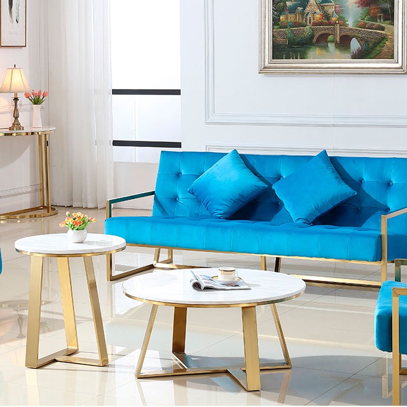 Mid Century Modern Small Faux Marble Side Table Iron Sofa Coffee Table With Metal Frame Accessories Furniture Iron Leg