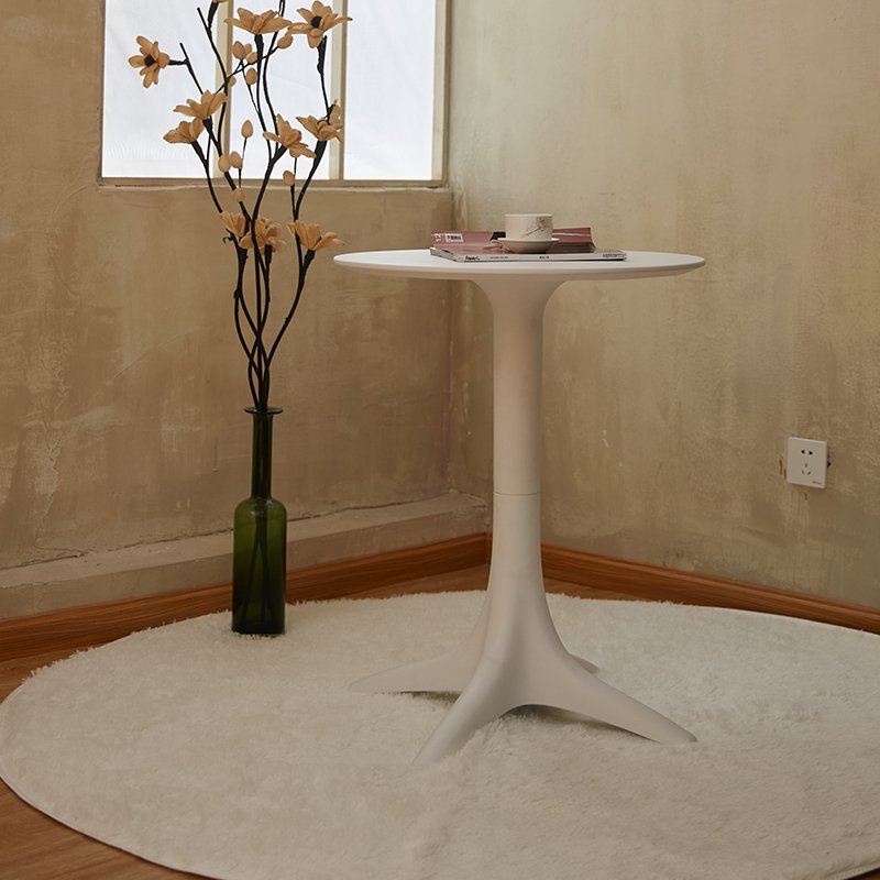 Nordic Minimalist Round Dining Table Durable PP Plastic Multi-Purpose Conversation Table for Home Balcony Study Living Room