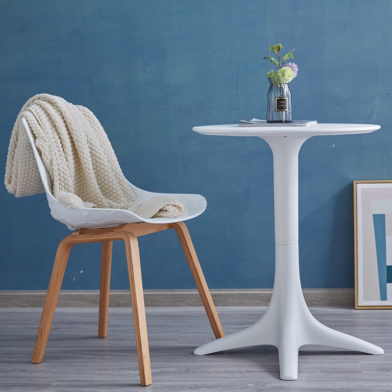Nordic Minimalist Round Dining Table Durable PP Plastic Multi-Purpose Conversation Table for Home Balcony Study Living Room