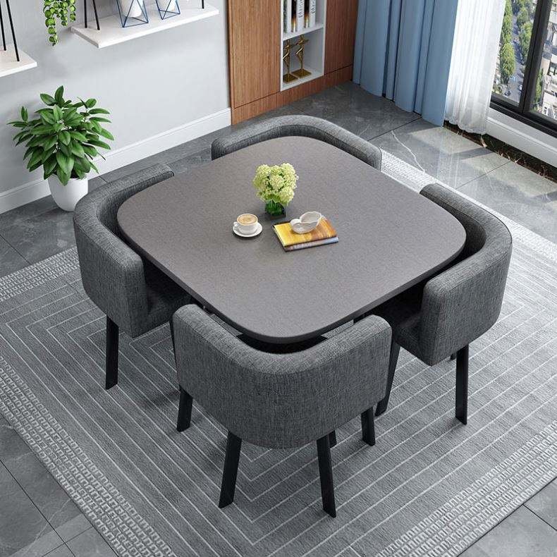 Modern Luxury Wood Kitchen Restaurant Tables And Chair Sets Room Furniture Small Round Marble Wooden Dining Table Set 4 Chairs