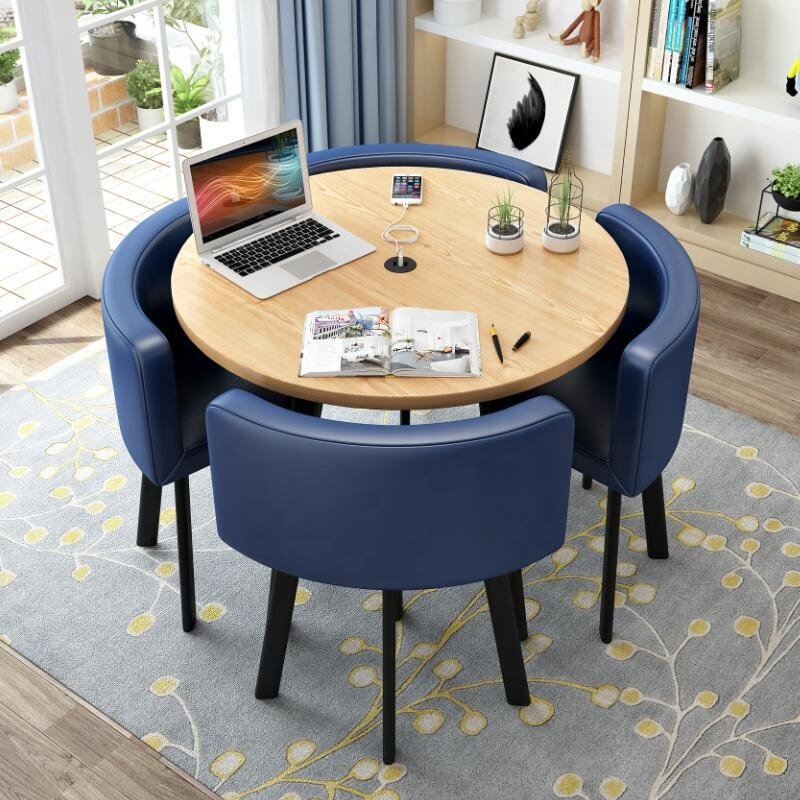 Office leisure negotiation table hotel reception table and chair combination milk tea coffee shop small round table