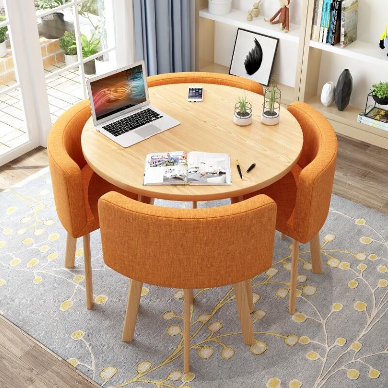 Office leisure negotiation table hotel reception table and chair combination milk tea coffee shop small round table