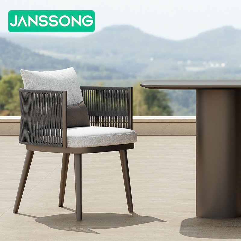Garden Furniture Table Set Outdoor Rope Dining Chair Aluminum Patio Dining Set Hotel Outdoor Dining Set Garden Table And Chairs