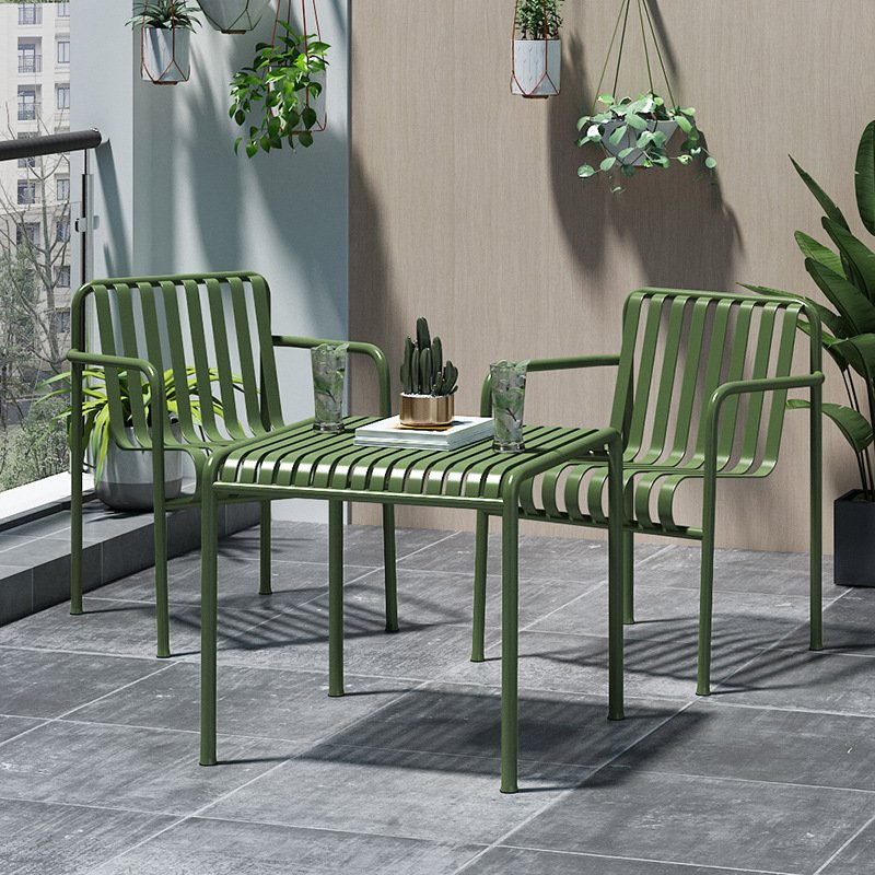 New modern style cheap price color option metal used outdoor table chair set