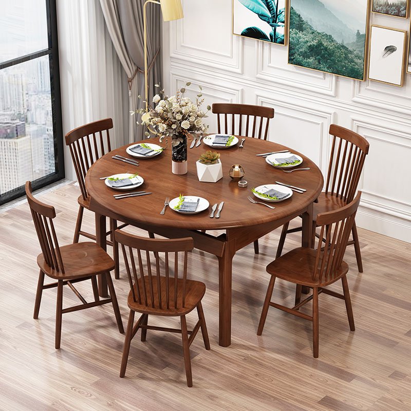 Nordic minimalist small apartment home dining table and chairs modern hotel restaurant cheap solid wood dining table