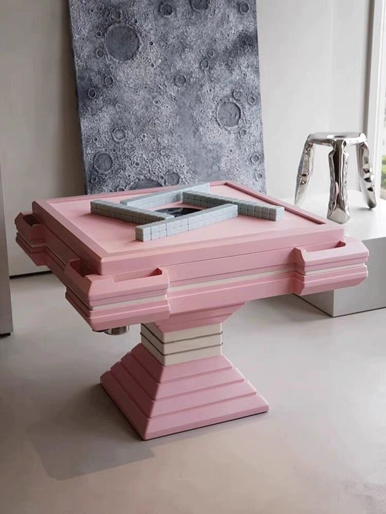 Italian Style Luxury Fully Automatic Electric Mahjong Machine Home Designer Hourglass Mahjong Table High-End Furniture