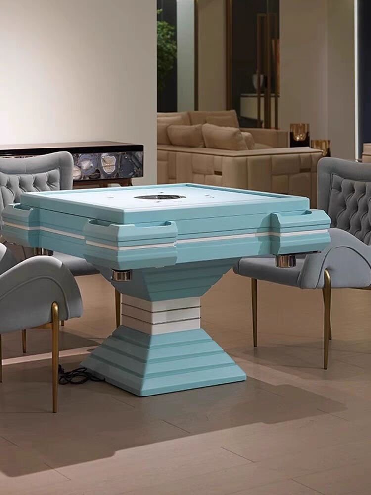 Italian Style Luxury Fully Automatic Electric Mahjong Machine Home Designer Hourglass Mahjong Table High-End Furniture