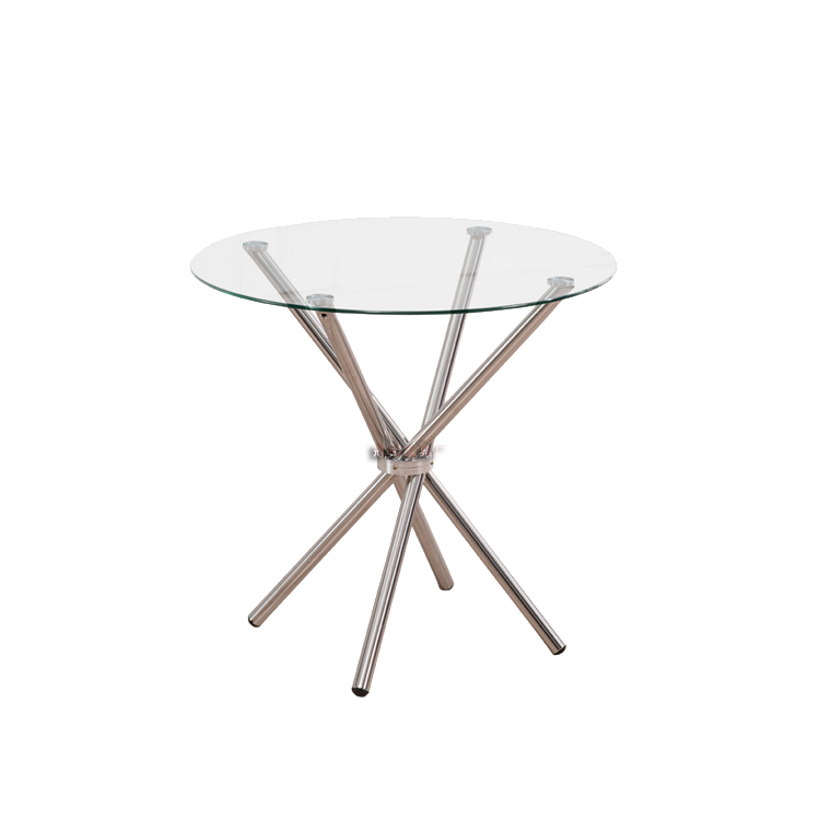 High quality nordic style room furniture design dining table sets 4 / 6 chairs modern Round Glass dining table
