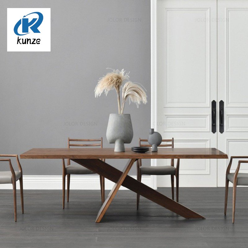 Factory Wholesale Dining Room Furniture Solid Full Stave Oak Wood Dining Table