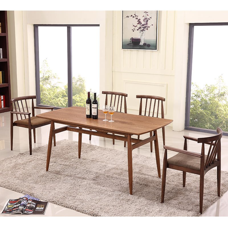 European nordic style dining room set modern solid wood dining table 6 seater