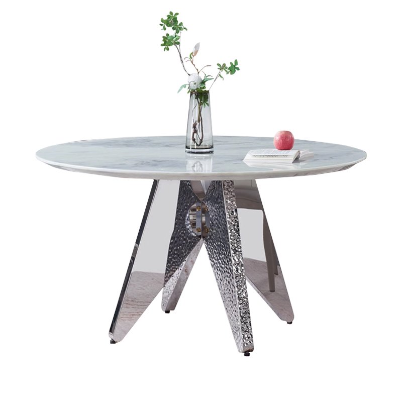 SUKE New luxury rock table stainless steel water ripple table feet all kinds of living room universal dining table