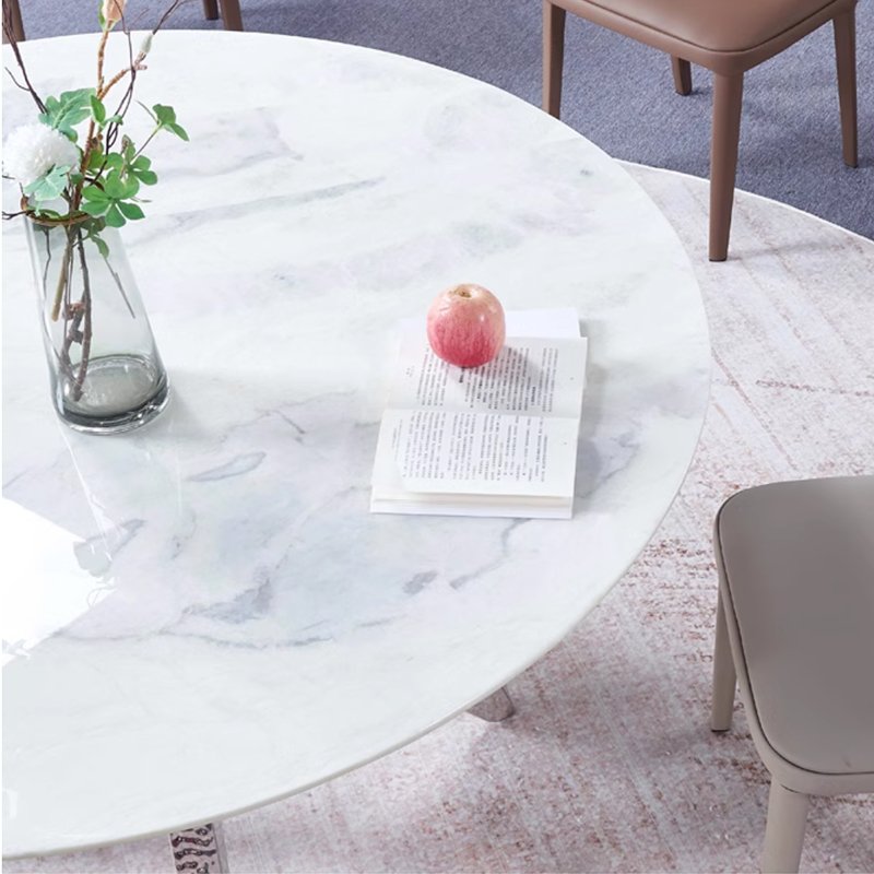 SUKE New luxury rock table stainless steel water ripple table feet all kinds of living room universal dining table