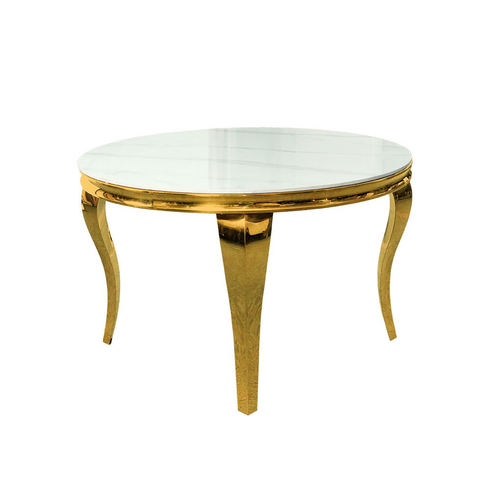 Wedding furniture stainless steel round table luxury event dining room gold round table for sale