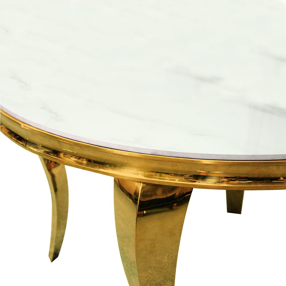 Wedding furniture stainless steel round table luxury event dining room gold round table for sale