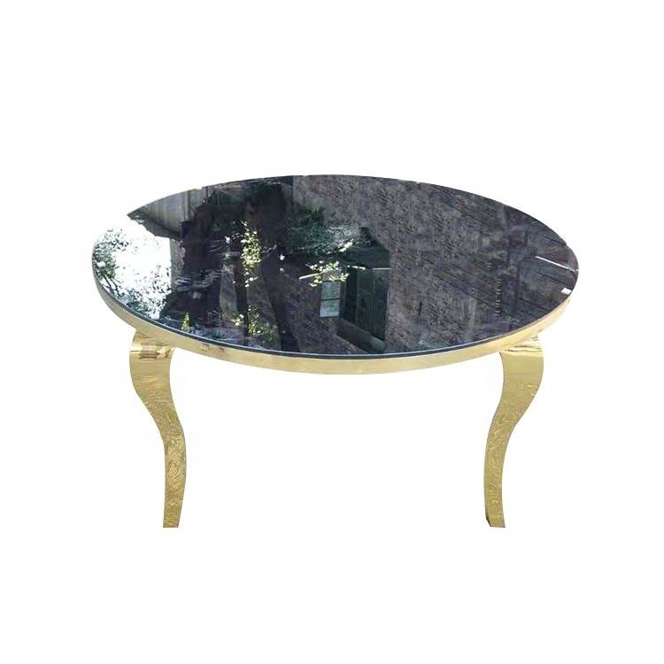 Wedding furniture stainless steel round table luxury event dining room gold round table for sale
