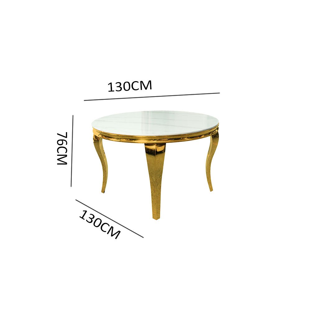 Wedding furniture stainless steel round table luxury event dining room gold round table for sale