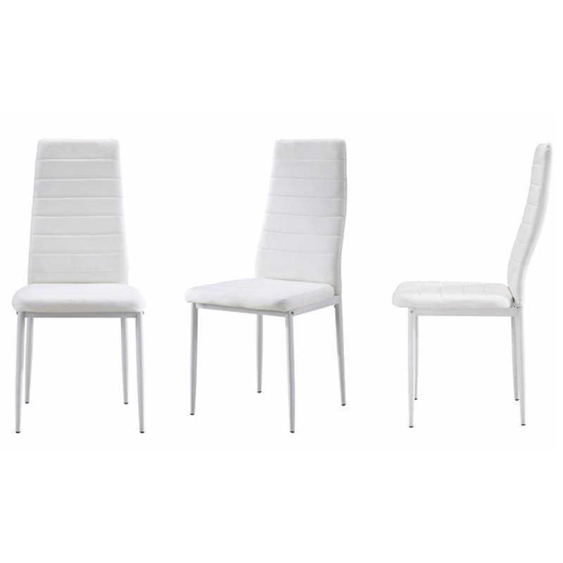 Modern Popular Sale Customized Restaurant Dining Set High Back Upholstered 4 Chairs and Metal Legs Dining Table