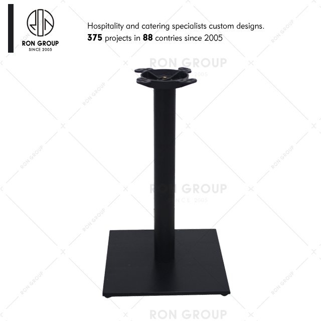 Wholesale Cafe Shop Restaurant Furniture Nordic Vintage Industrial Modern Black Metal Iron Table Base Solid Wood Dining Table