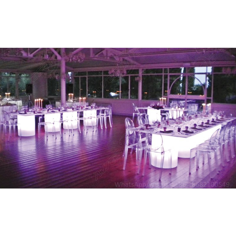 light led square acrylic event wedding dining table for dinner