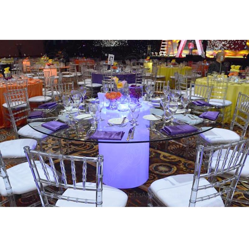 light led square acrylic event wedding dining table for dinner