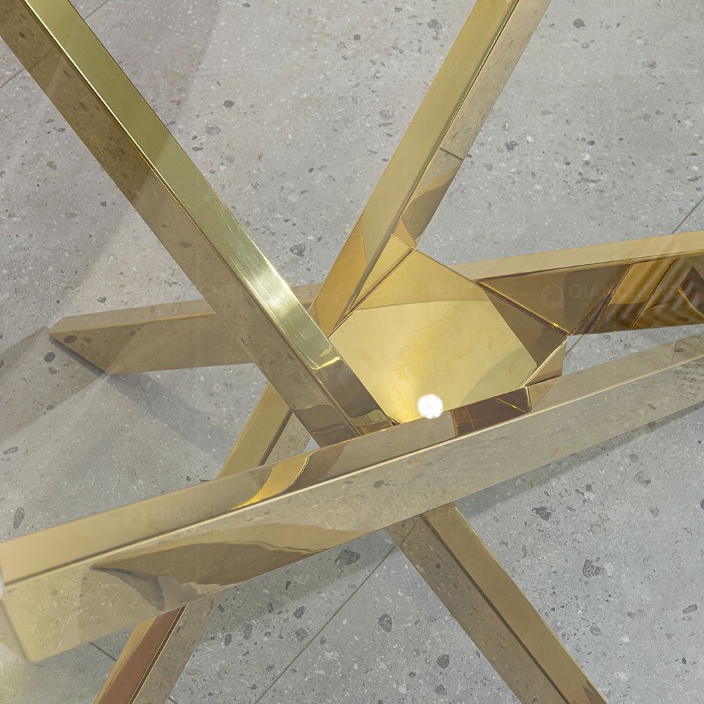 Wholesale luxury dinning round wedding dinner golden rectangle glass hotel wedding dining tables