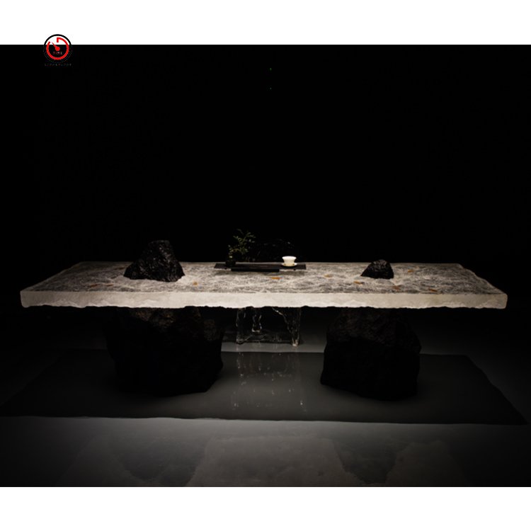 TT OEM customized high-end art hotel home decoration outdoor rectangle long acrylic resin table