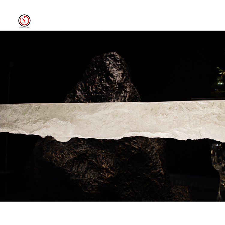 TT OEM customized high-end art hotel home decoration outdoor rectangle long acrylic resin table
