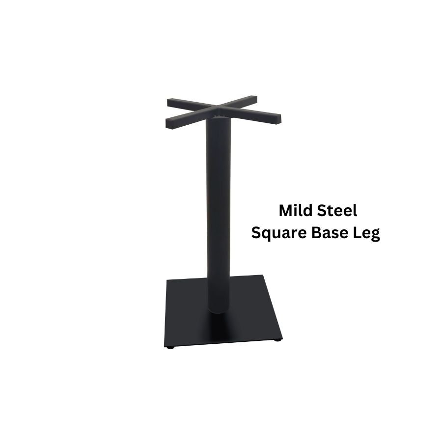 High Quality Matte Black Powder Coated Mild Steel Square Base Leg for Modern Dining Table for Office Use