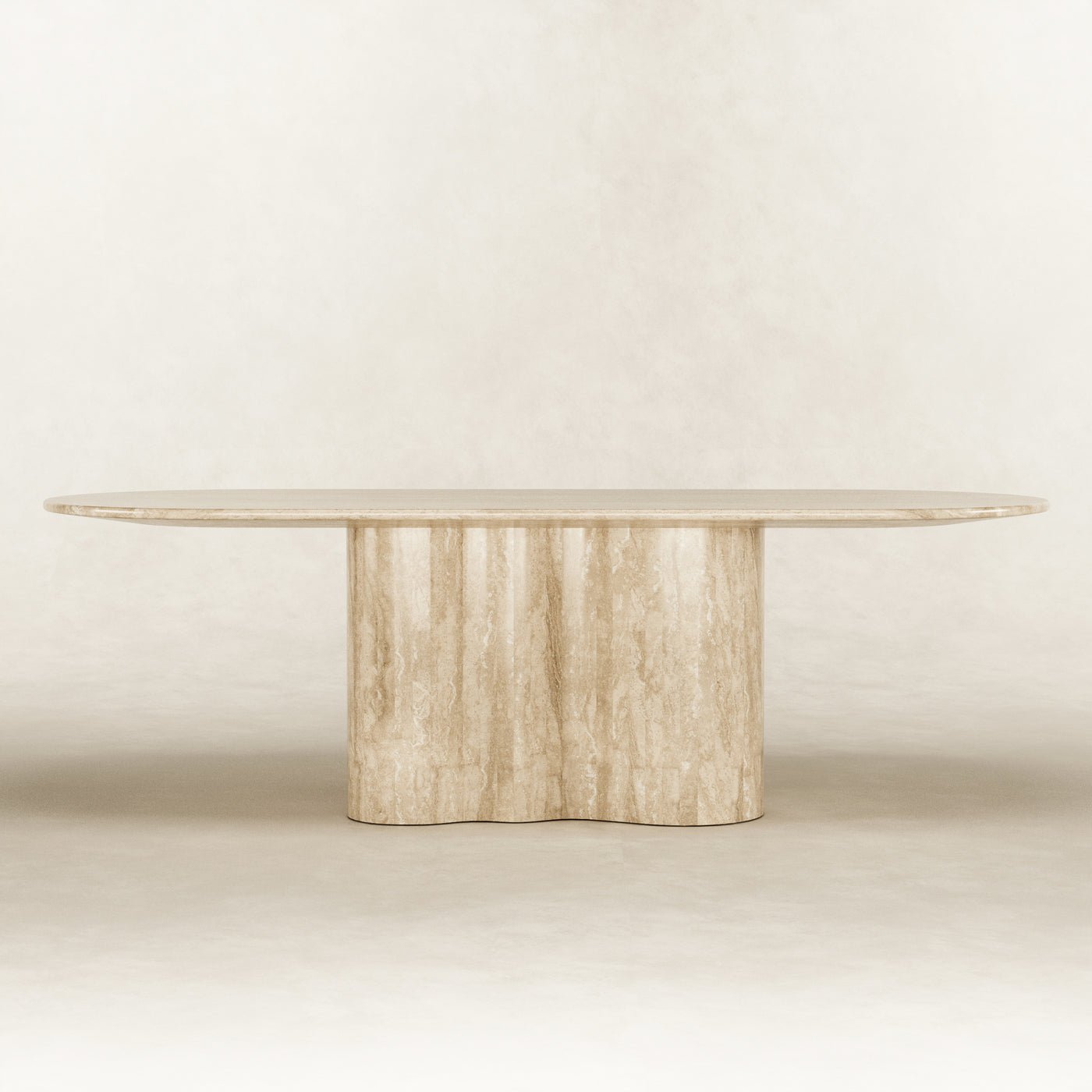 Living Room Marble Coffee Side Table Travertine Dining Table Retro Yellow Wood Grain Oval Marble Stone Table
