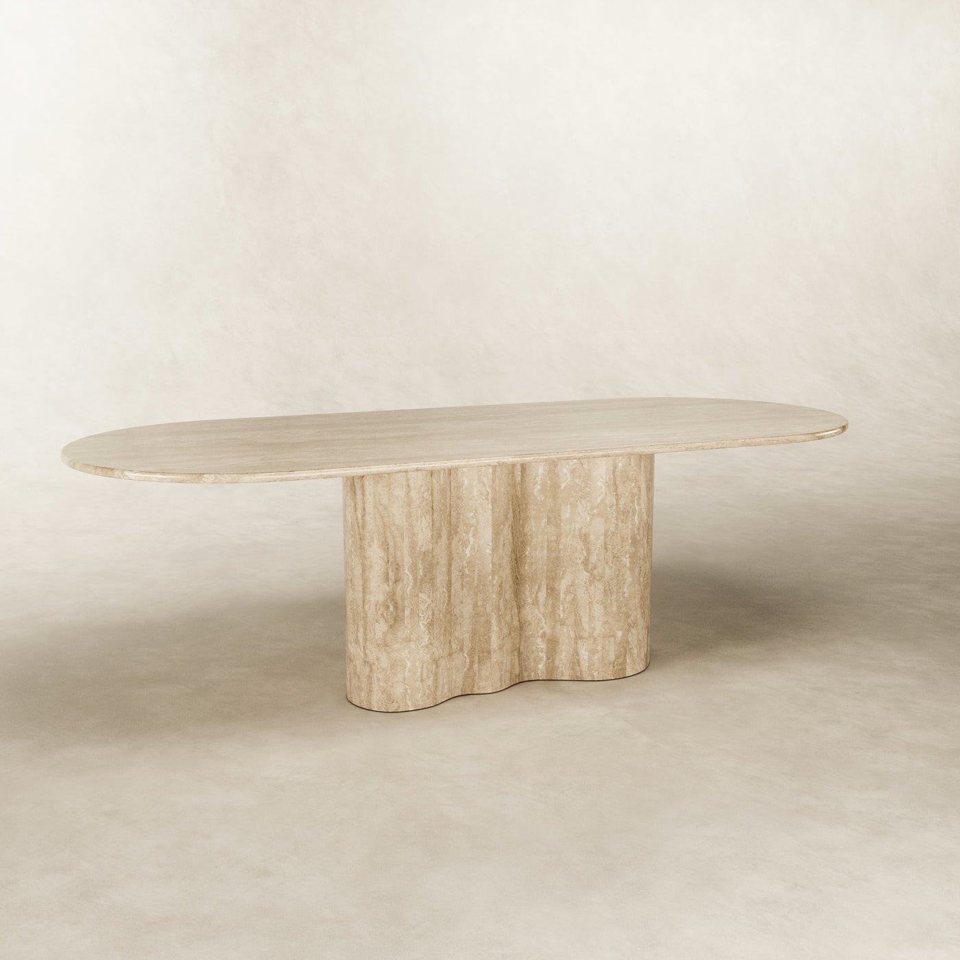 Living Room Marble Coffee Side Table Travertine Dining Table Retro Yellow Wood Grain Oval Marble Stone Table