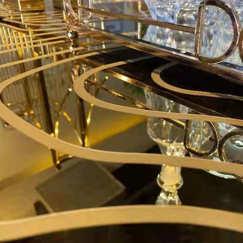 Kf Casa Modern High Quality Unique Italian Design Stainless Steel Base Dining Room Table Luxury Metal Top Dinning Table Set