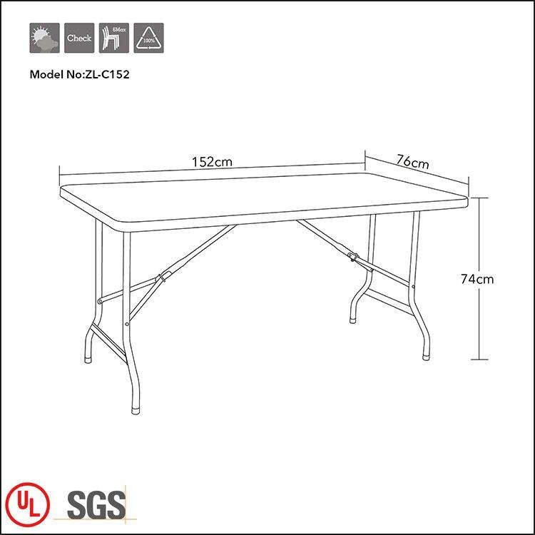 Wholesale hot selling white rectangular folding tables modern dining hotel folding table for party