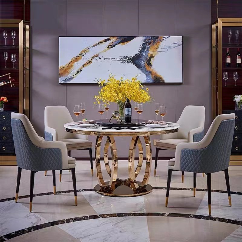 Luxury Classic Modern Restaurant Dining Room Set 8 Tables and Chairs for Sale in Dubai Furniture Luxury