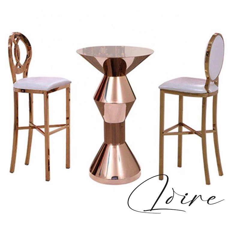 gold high table cocktail bar table for party and wedding