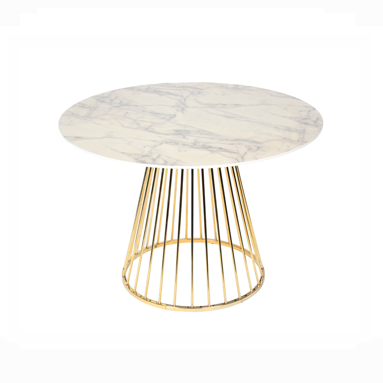 The most hot selling competitive price marble effect wood dining table round dining kitchen table