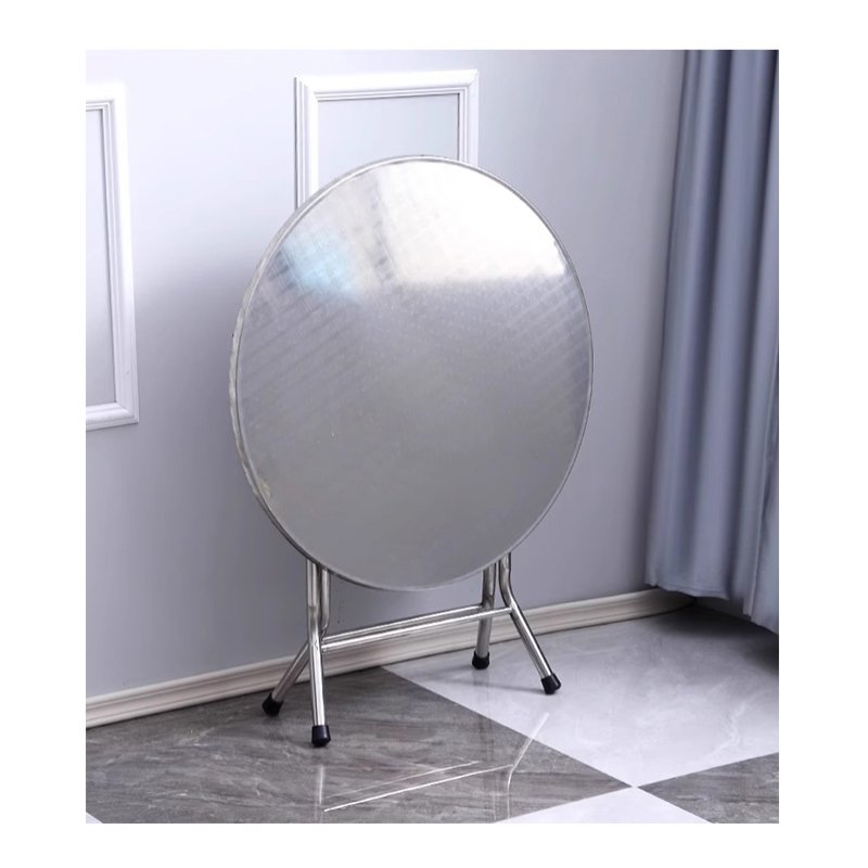 Foldable Tables Stainless Steel Metal Modern Restaurant Dinning Room Furniture Set