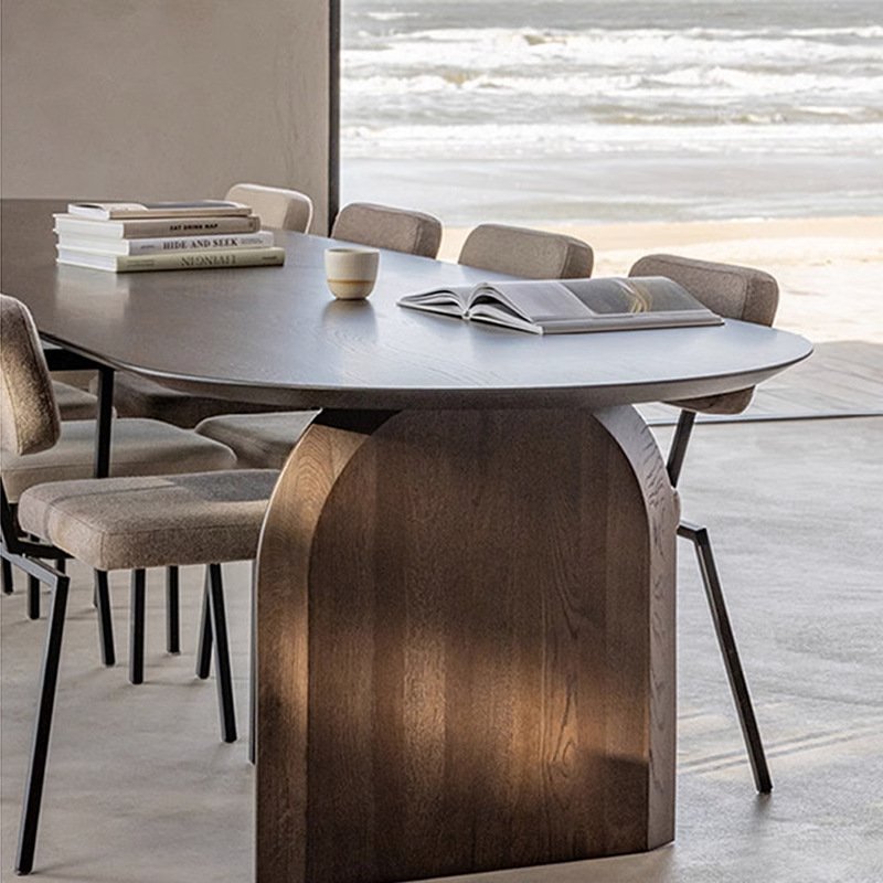 Simple design Wood color custom size Pine dining table Modern home dining table