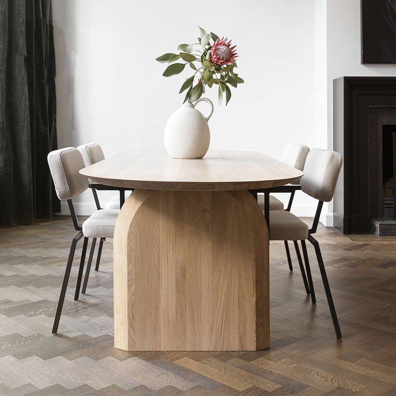 Simple design Wood color custom size Pine dining table Modern home dining table