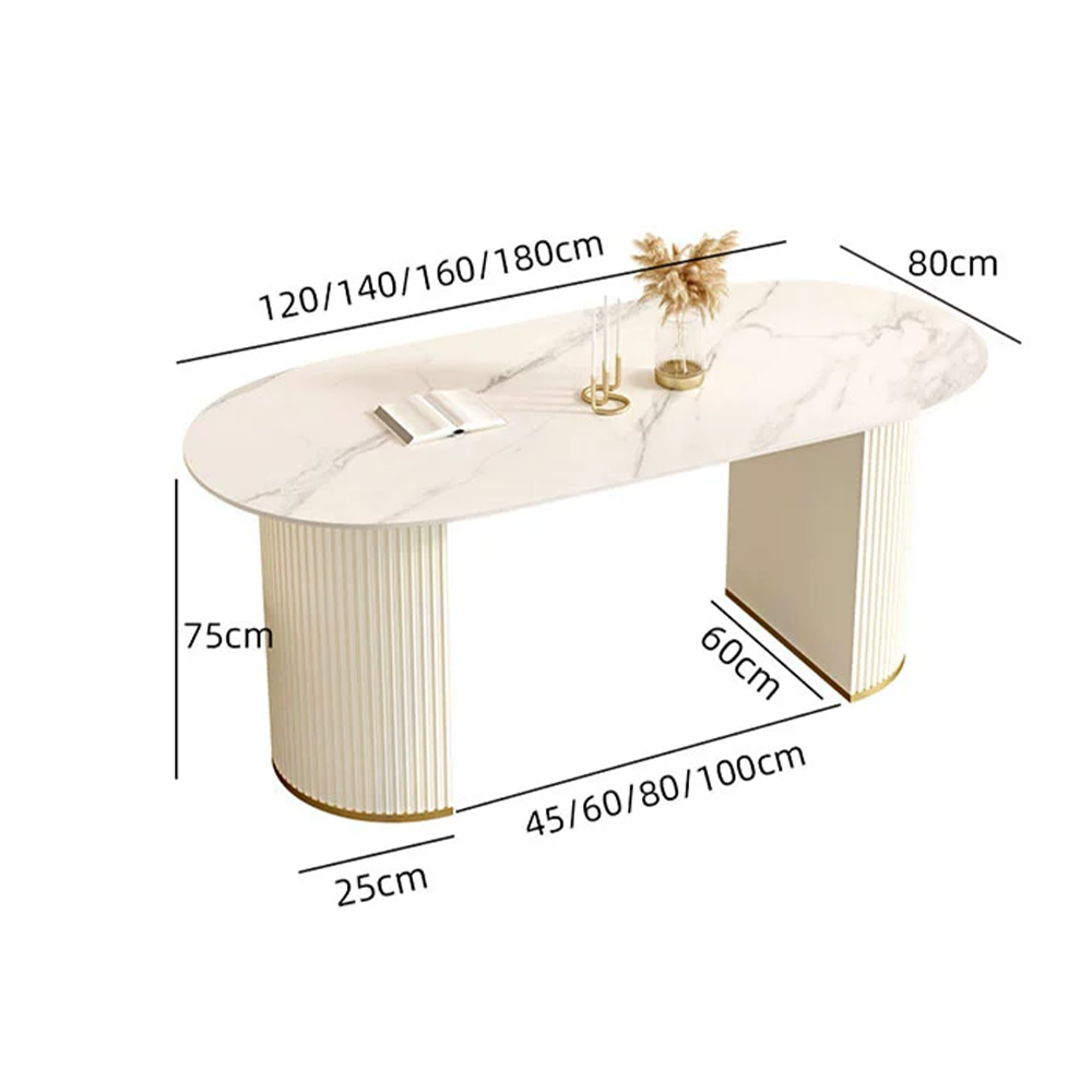 New Modern luxury Home Furniture Dinning Room Set 4 6 Seater Microfiber Leather Round White Marble Dining Table For Restaurant