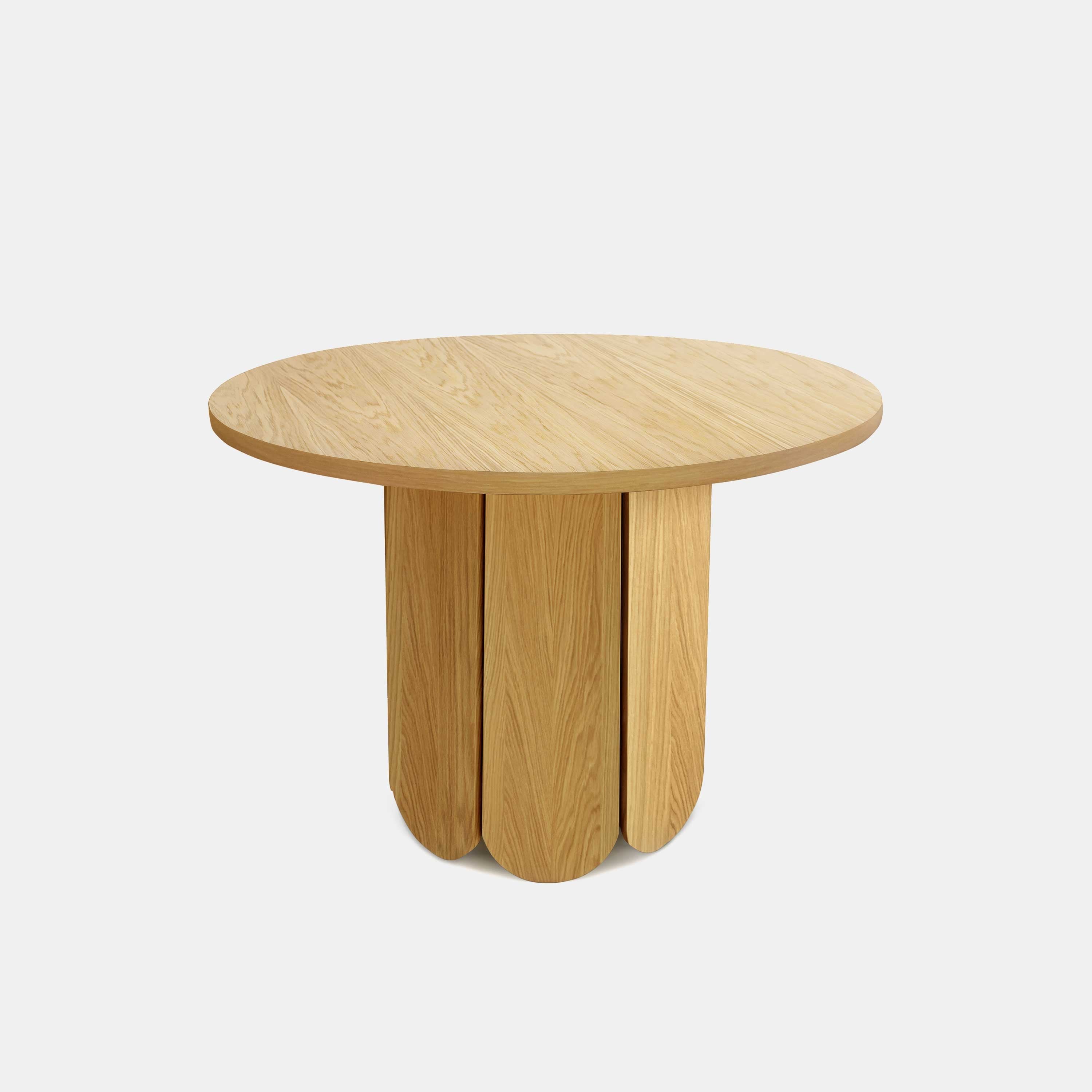 Modern Luxury Table Unique Split Base Curved Edges Furniture Home Wooden Round Dining Tables