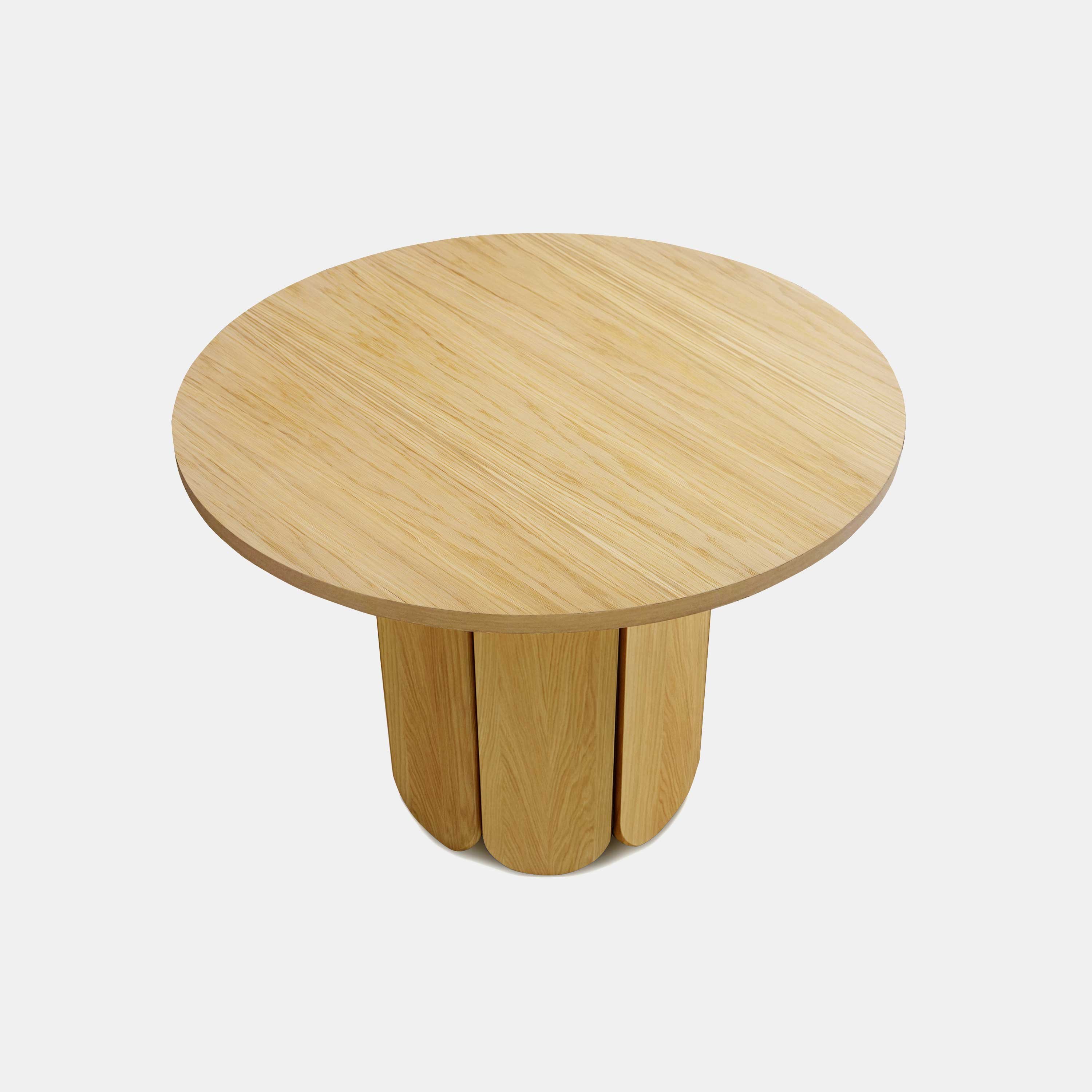 Modern Luxury Table Unique Split Base Curved Edges Furniture Home Wooden Round Dining Tables