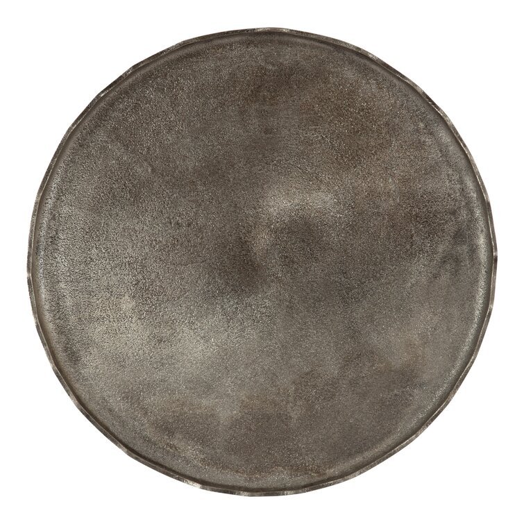 Artisanal Design Metal Coffee Table With Striking Deckled Edge Round Top Giving You Plenty Of Space Use It As Decorative Accents
