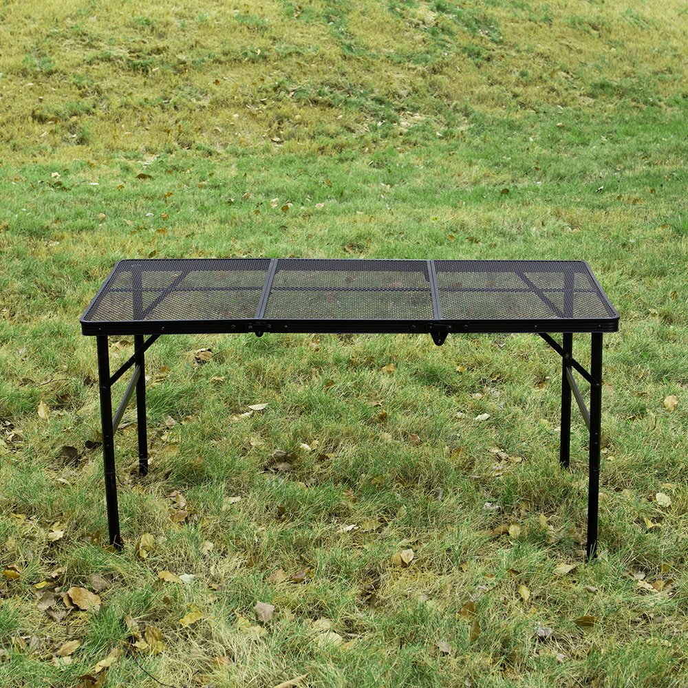 Outdoor Metal Folding Camping Table, Portable, Light Weight, Camping Barbecue Table for 4 to 6 People, Suitable for Camping, Pic