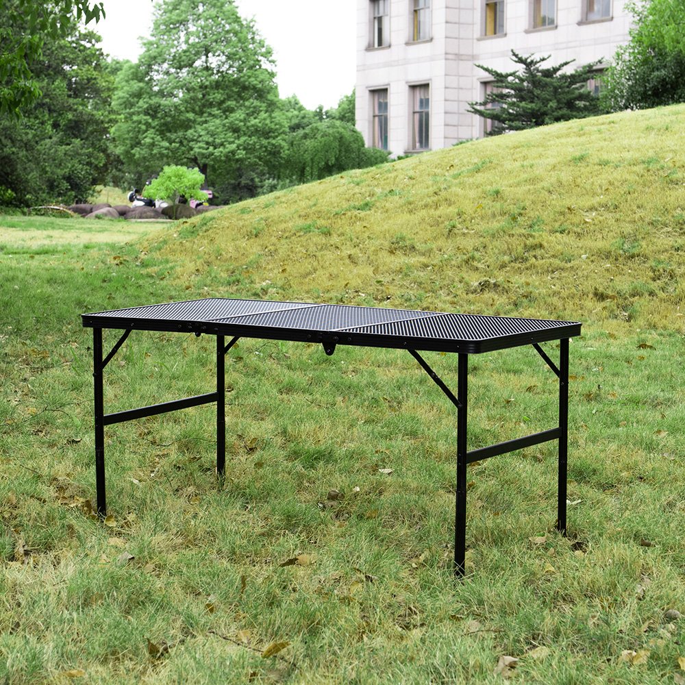 Outdoor Metal Folding Camping Table, Portable, Light Weight, Camping Barbecue Table for 4 to 6 People, Suitable for Camping, Pic
