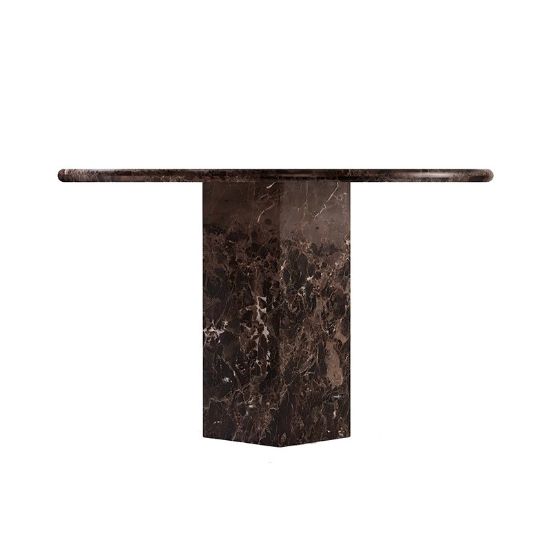 Factory Custom Natural Stone Home Furniture 100cm 120cm Dark Emperador Brown Marble Round Dining Table for Hotel Restaurant