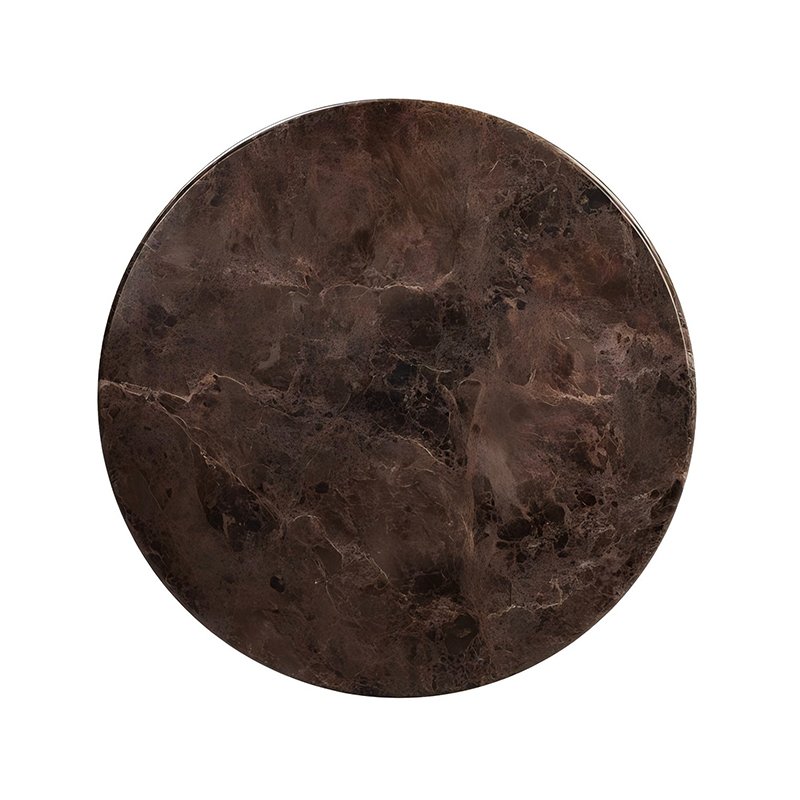 Factory Custom Natural Stone Home Furniture 100cm 120cm Dark Emperador Brown Marble Round Dining Table for Hotel Restaurant