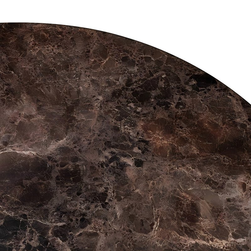 Factory Custom Natural Stone Home Furniture 100cm 120cm Dark Emperador Brown Marble Round Dining Table for Hotel Restaurant