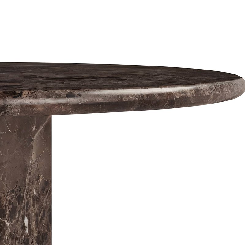 Factory Custom Natural Stone Home Furniture 100cm 120cm Dark Emperador Brown Marble Round Dining Table for Hotel Restaurant