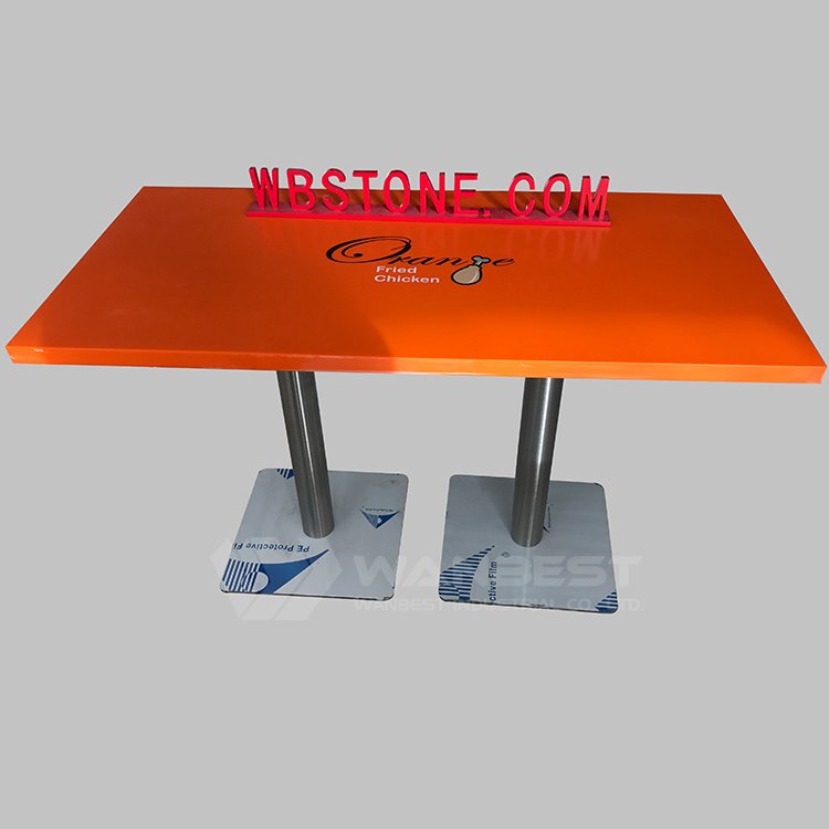 Modern Unique Marble Top 4 Seater Restaurant Furniture Fast Food Shop Cafe Dining Table Set
